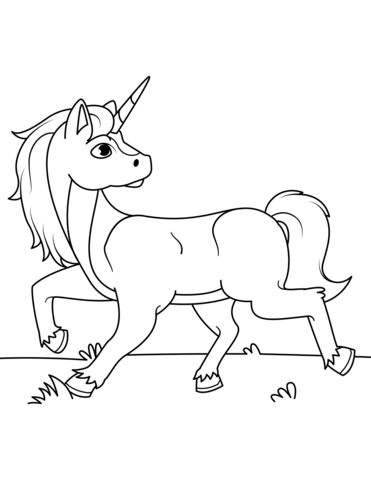 Young Unicorn Coloring Page